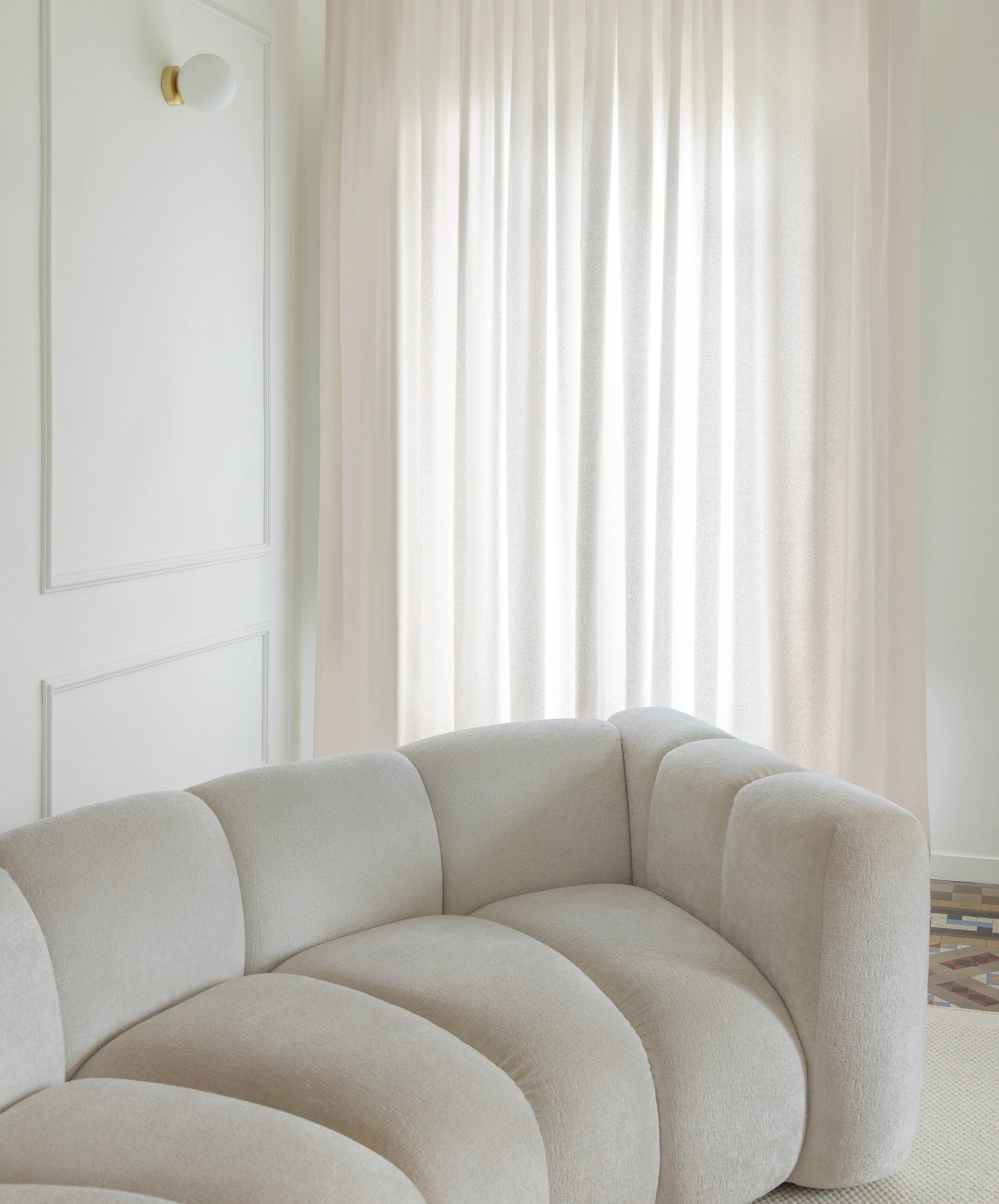 BOUCLÈ - Måttbeställd Ljusfiltrerande Bouclégardin