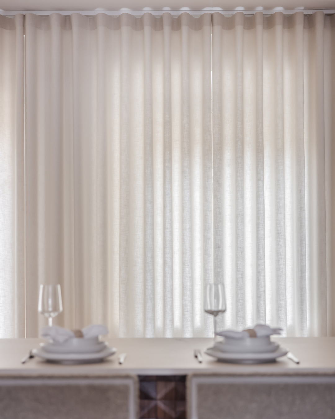CHALEUR - Semi-Sheer Woven Linen Curtain